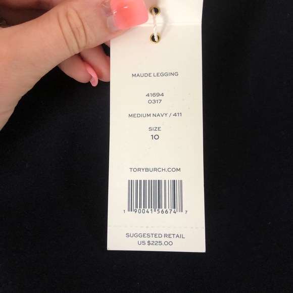 Tory Burch Maude Legging Medium Navy Size 10 - Picture 2 of 5
